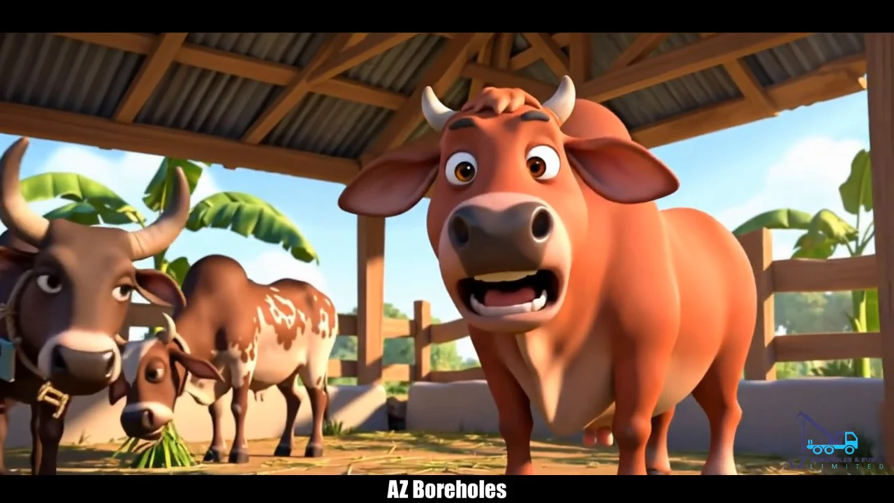 Frame from Cows in a Pool AI assisted 3D advert