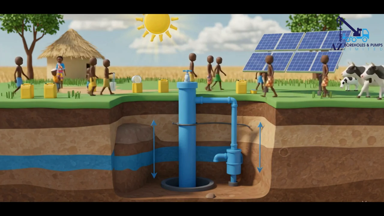 Frame from Solar Borehole Installations Kenya animation